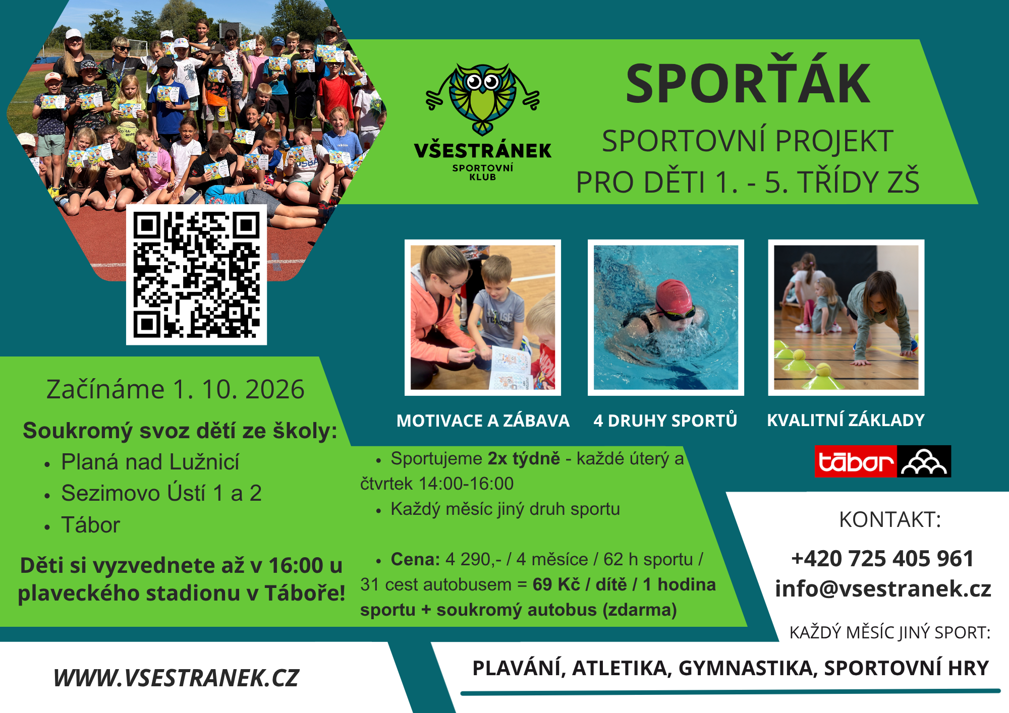 Přečtete si více ze článku Jedinečný sportovní program pro děti, i se svozem!